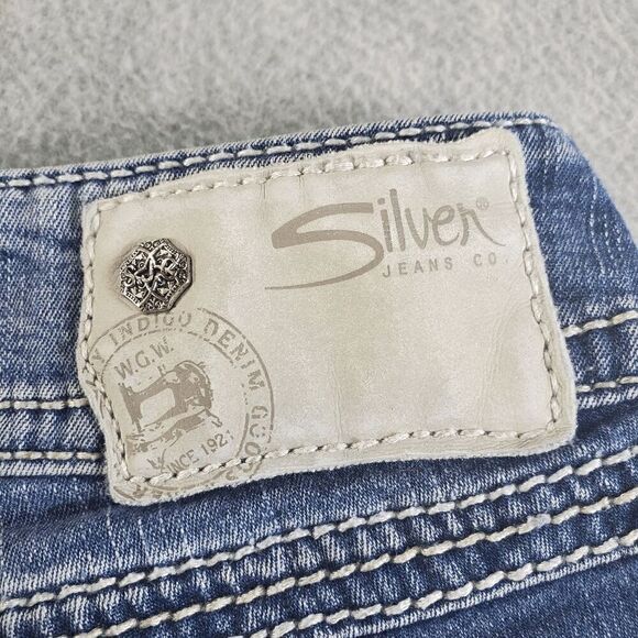 Silver Jeans Womens 25W Blue Suki Surplus Light Wash Denim Capris - Picture 8 of 12